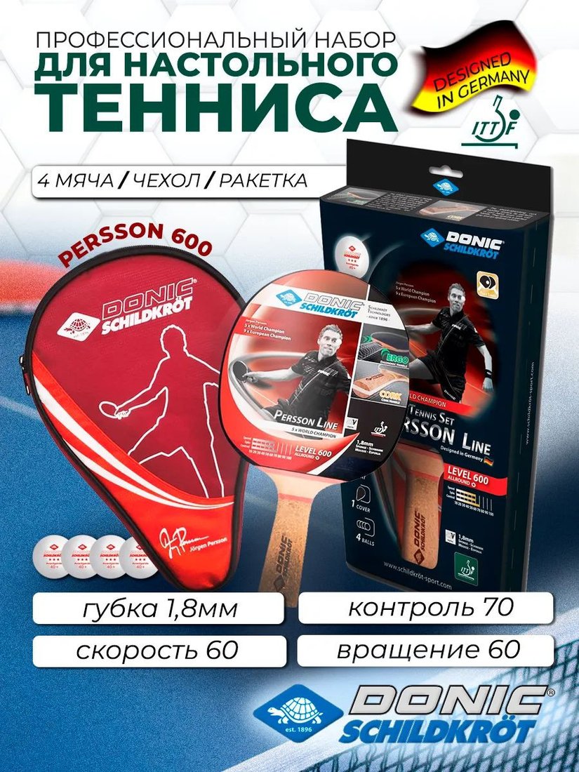 Набор для настольного тенниса Donic-Schildkrot Persson 600 788450
