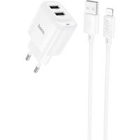 Сетевое зарядное Hoco C141A Lightning (белый)