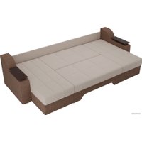 П-образный диван Лига диванов Сенатор 28924 (рогожка, бежевый/коричневый)