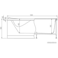 Фронтальный экран под ванну Alex Baitler Orta 150 L 00-A0007291