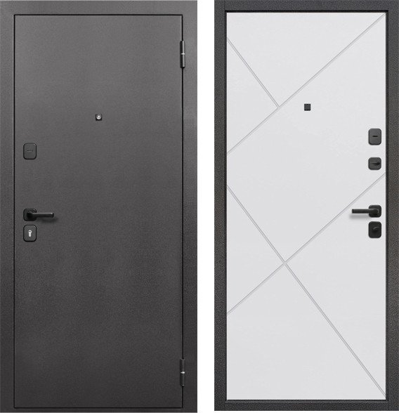 

Металлическая дверь Guard 86x205x7 правая (серебристый/белый матовый)