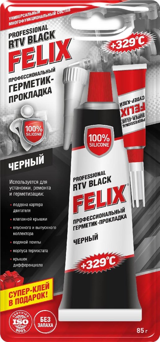 

Felix Профессиональный герметик-прокладка 85г (черный) 411040059