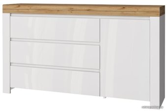 Тумба Anrex Taurus 1D3S (белый глянец-дуб вотан)