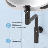 Сифон Wellsee Drainage System 182125002 (сифон, донный клапан, матовый черный)