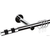 Карниз для штор АС ФОРОС Dance D19Г + наконечники Валес черный (3м, хром)