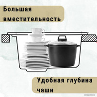 Кухонная мойка ZorG Luka 78-2 (серый бетон)
