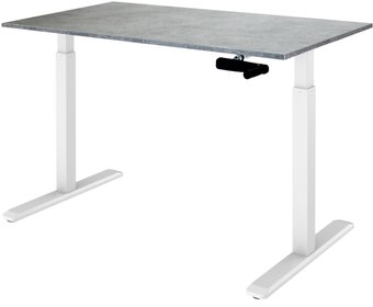 Стол с регулировкой высоты ErgoSmart Manual Desk 1380x800x18 мм (бетон чикаго светло-серый/белый)