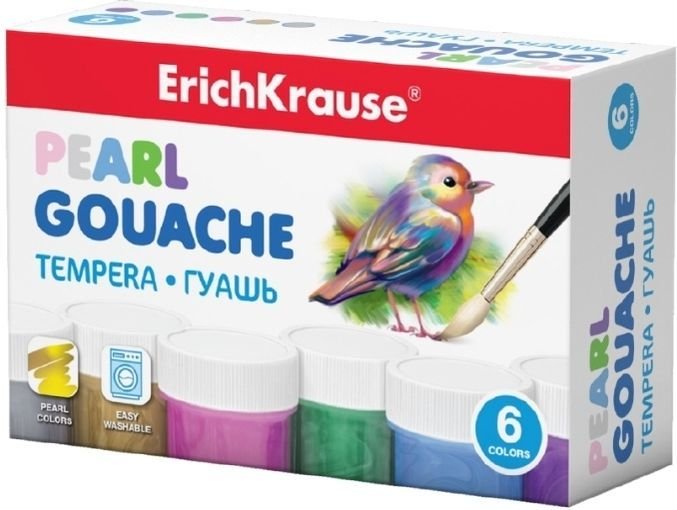 

Гуашь Erich Krause Pearl 50539 (6 цв.)