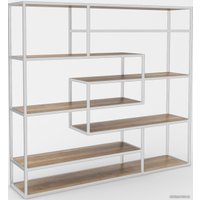 Стеллаж Hype Mebel Зиг-Заг 170x150 (белый/дуб галифакс натуральный)