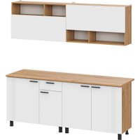 Готовая кухня Mio Tesoro Монако 2.0м (дуб золотой/белый матовый/дуб вотан)
