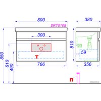  Aqwella Тумба под умывальник Smart 80 SRT0108DB (дуб балтийский)