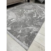 Ковер для жилой комнаты Radjab Carpet Афина Прямоугольник 9012A 12858RK (0.8x1.5, Grey/Grey)
