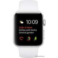 Умные часы Apple Watch Series 1 42mm Silver with White Sport Band [MNNL2]