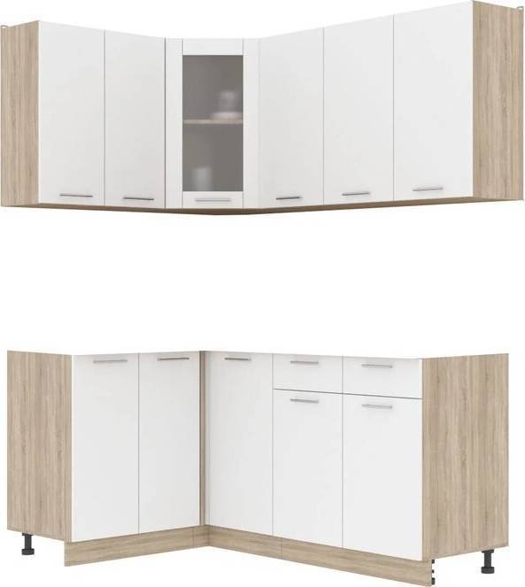 

Готовая кухня Интерлиния Мила 12x18 без столешницы (белый платинум)