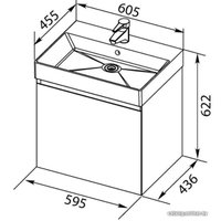  Aquanet Тумба Нью-Йорк 60 с умывальником Slim Synergy 60 (орех)