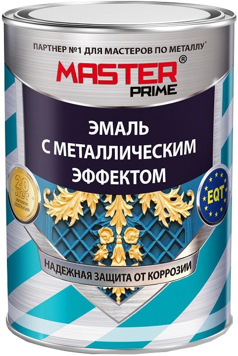 

Эмаль Master Prime С металлическим эффектом 0.8 л (серебро)