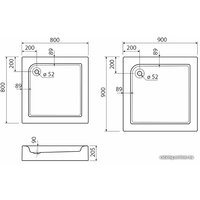 Душевой поддон Kolo Standard plus 80x80 [XBK1480]