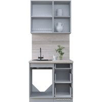 Готовая кухня Интерлиния Тренд 0.9Б (пепел/пепел/опал светлый)