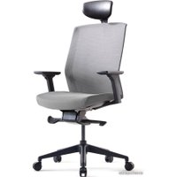 Офисное кресло Bestuhl J1 Black Pl с подголовником (серый) в Витебске