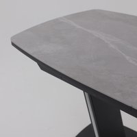 Кухонный стол Аврора Дрезден 1300-1615x800 (камень серый Greys grey/черный)