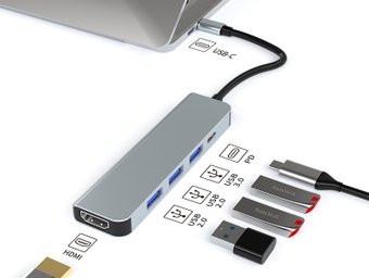 Док-станция Lalaunicky FX-2303 Type-C 5in1 (3 USB-A/1USB-C)