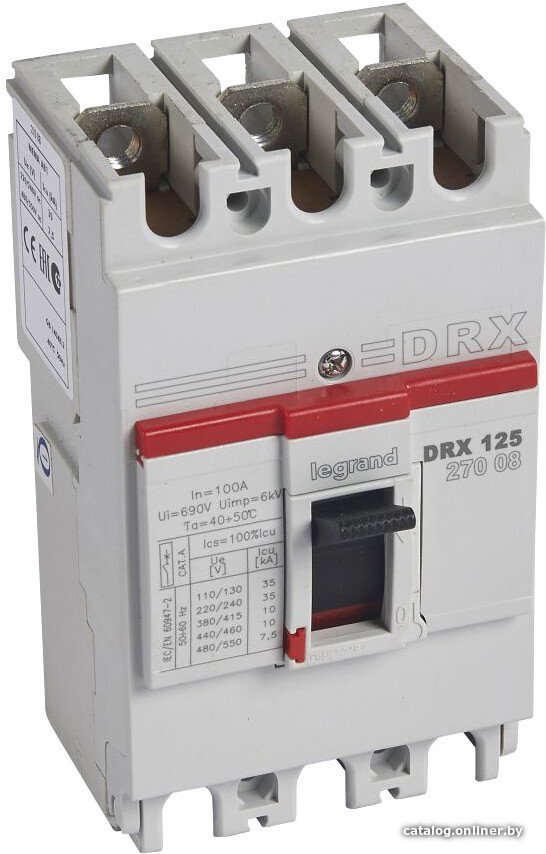 Выключатель автоматический Legrand DRX 125100A 3P 10KA 27008