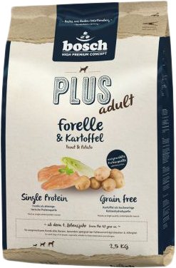 

Сухой корм для собак Bosch Plus Adult Forelle & Kartoffel (Форель с Картофелем) 2.5 кг