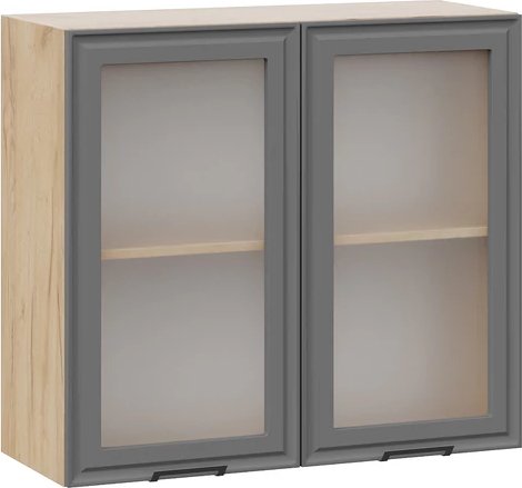 

Шкаф навесной Трия Белладжио 1ВВ8С с двумя дверьми (дуб крафт золотой/софт графит)