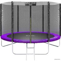 Батут Atlas Sport 252 см - 8ft Basic (с лестницей, внешняя сетка, сливовый)