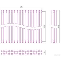 Стальной трубчатый радиатор Сунержа Эстет-11 1200х675 15 секций (хром)