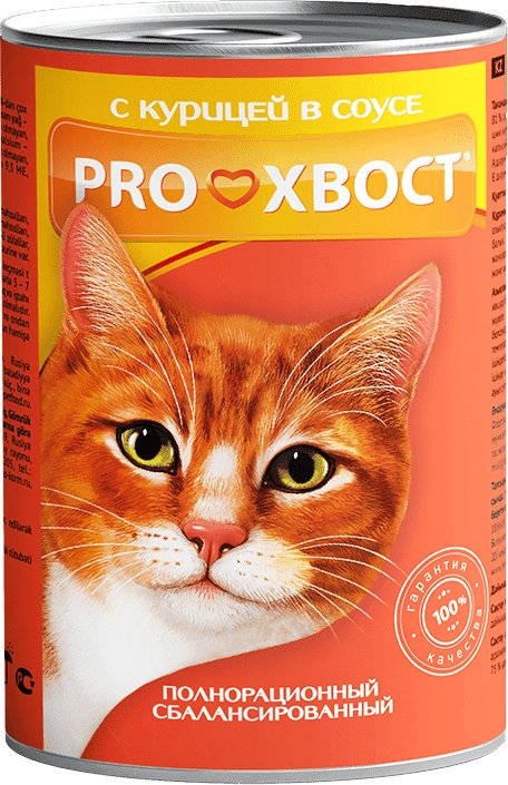 

Консервированный корм для кошек Proхвост с курицей 415 г