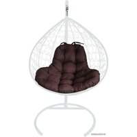 Подвесное кресло M-Group XL 11120105 (белый ротанг/коричневая подушка)