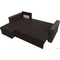 Угловой диван Лига диванов Валенсия Лайт левый (экокожа, коричневый)