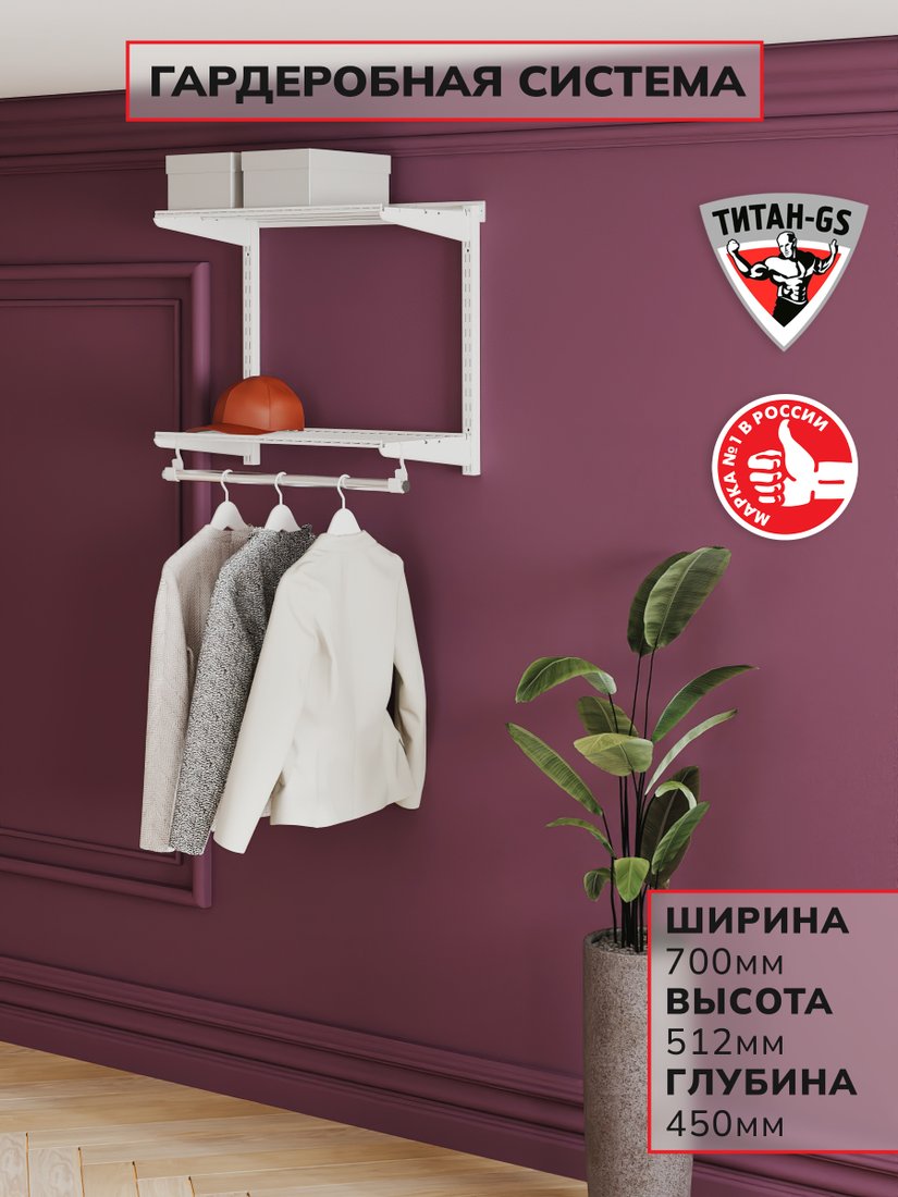 

Система хранения Титан-GS 2 шт + штанга 600 белая 450