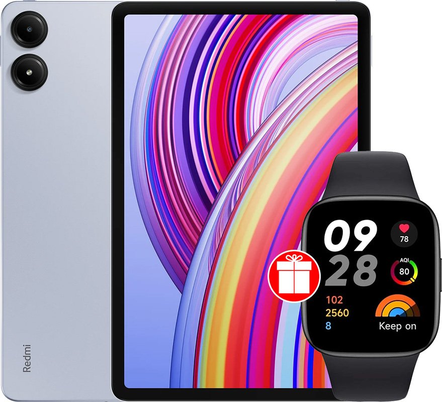 

Планшет Xiaomi Redmi Pad Pro 6GB/128GB международная версия (голубой) + умные часы Xiaomi Redmi Watch 3 Active (черный) по акции