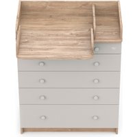 Детский комод Атон Мебель Maks ЛДСП 800/5 с органайзером (дуб канзас/серый шелк)