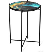 Журнальный столик Sheffilton SHT-CT8-3 (королевский синий/черный муар)