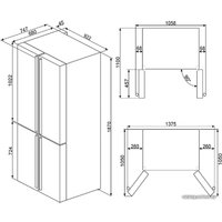 Четырёхдверный холодильник Smeg FQ960BL5