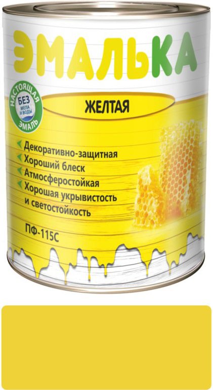 

Краска Эмалька ПФ-115 С 0.9 л (желтый)