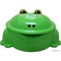 Песочница Пластик Лягушка с крышкой (зеленый)