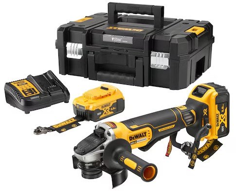 Угловая шлифмашина DeWalt DCG406P2LRT-QW (с 2-мя АКБ, кейс)