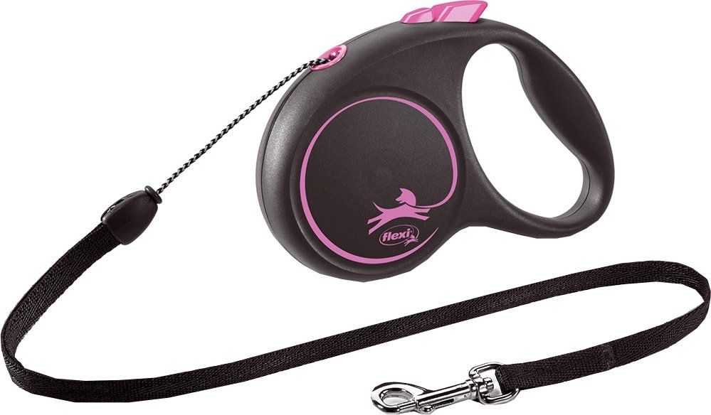 

Поводок-рулетка Flexi Black Design S Cord 5 m (розовый)