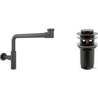 Сифон Wellsee Drainage System 182125001 (сифон, донный клапан, матовый черный)