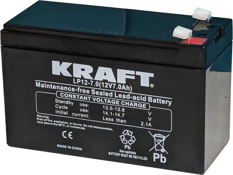 

Аккумулятор для ИБП KRAFT LP12-7 (12V/7Ah)