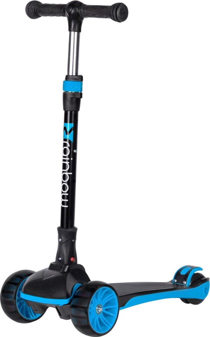 Трехколесный самокат Novatrack Rainbow 120 120BB.RAINBOW.BBL25 (черный/синий)