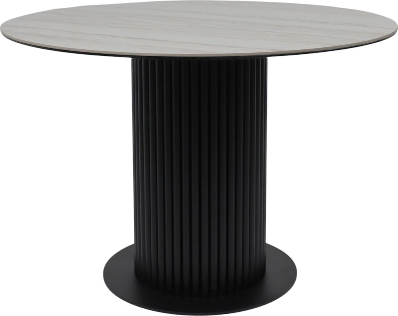 

Кухонный стол Аврора Раунд D1100 (камень белый Elyt pulido/черный матовый)