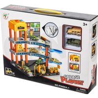 Детские автотреки, трассы Labalu 3-уровневый с дорогой и автомобилями P9488A-1 (желтый, 2 машинки)