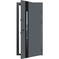 Металлическая дверь Guard Inox Black 2 96x205 (правая, Ral 7016/экосатин белый)