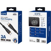 Кабель EOFE CC21 USB Type-C - USB Type-C (1 м, черный)