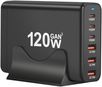 Сетевое зарядное USBTOP 1006P120WB 559445 (черный)